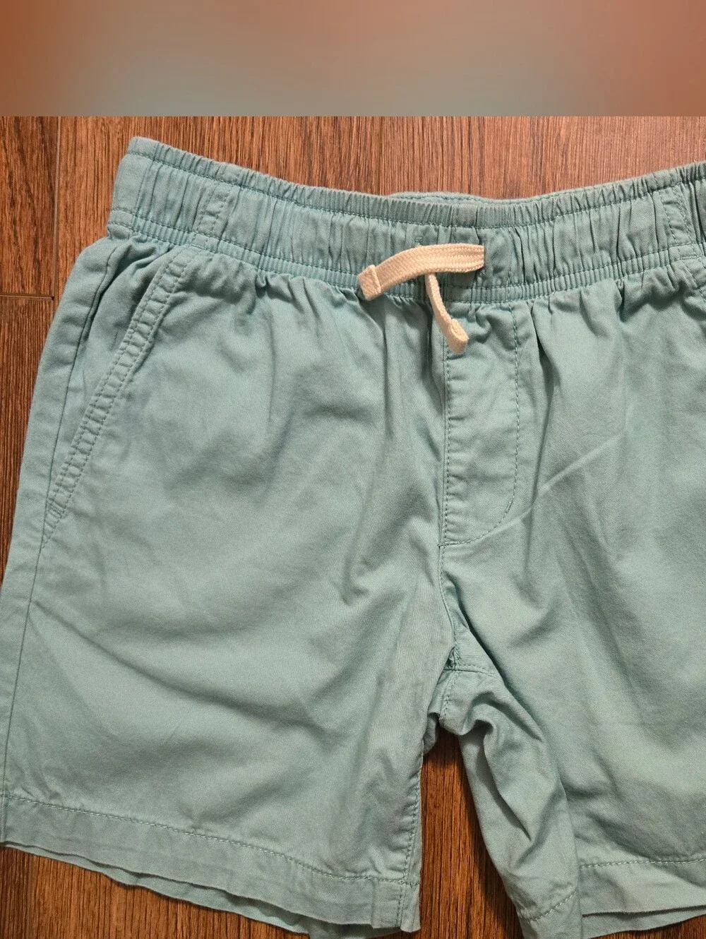 Old Navy Boy's Light Teal Elastic Waist Shorts with Drawstring - size 8